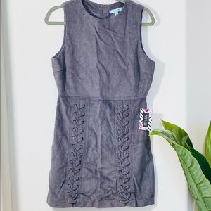 PIPPA & PEARL Grey Dress Cordoroy Material Size Medium/Large